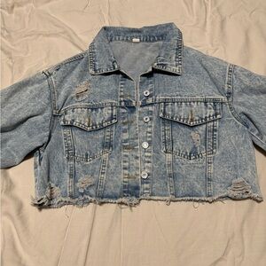 Distressed Light Blue Denim Jacket